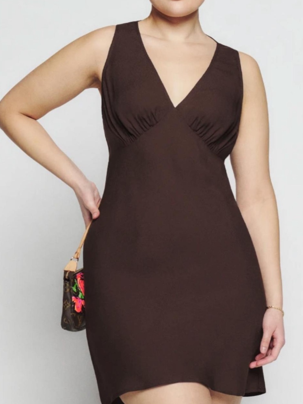 Reformation Calix Dress, Brown